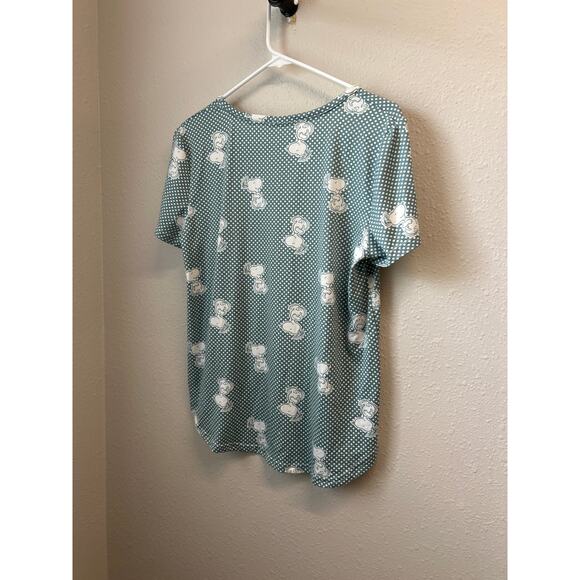 Snoopy Peanuts Charlie Brown Jogger Pant Sleepwear Lounge Set Soft Green Medium - Picture 5 of 11